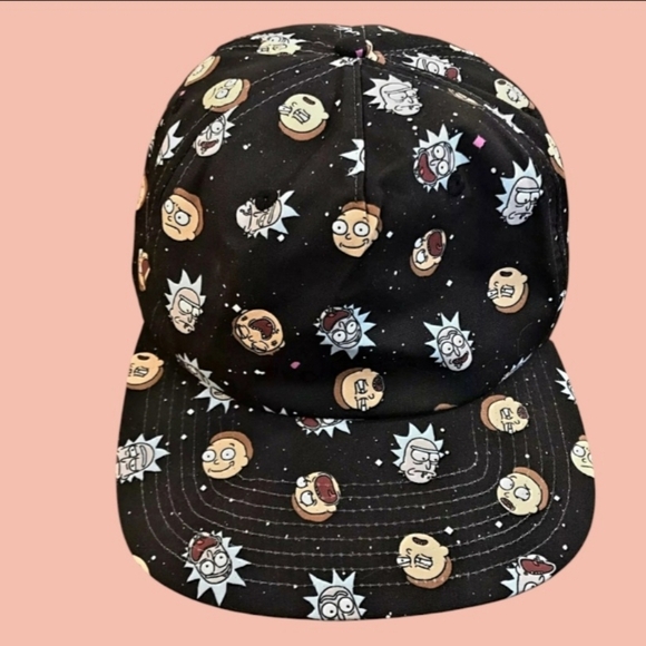 RICK AND MORTY ADULT SWIM CARTOON BIOWORLD SNAPBACK FLAT BILL CAP & LANYARD - Picture 2 of 12